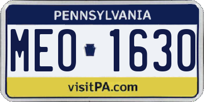 PA license plate MEO1630