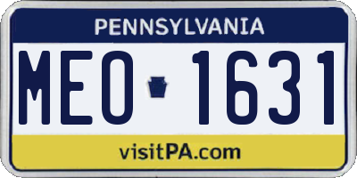 PA license plate MEO1631