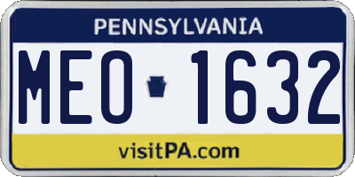PA license plate MEO1632