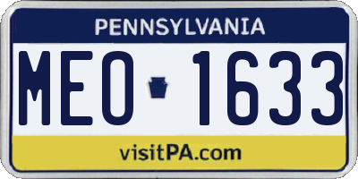 PA license plate MEO1633
