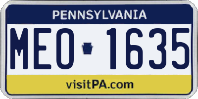 PA license plate MEO1635