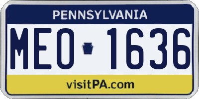 PA license plate MEO1636