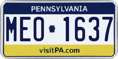 PA license plate MEO1637