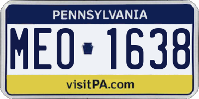 PA license plate MEO1638