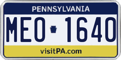 PA license plate MEO1640