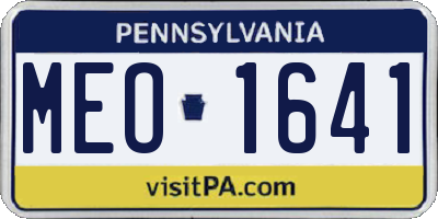 PA license plate MEO1641