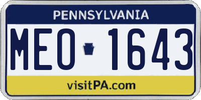 PA license plate MEO1643