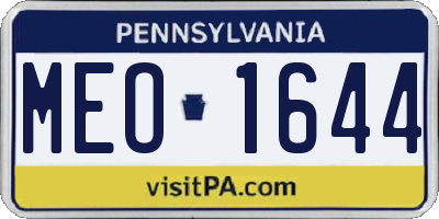 PA license plate MEO1644