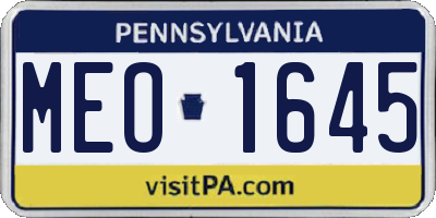 PA license plate MEO1645