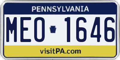 PA license plate MEO1646