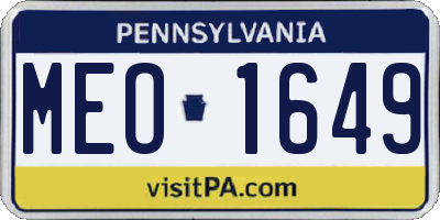 PA license plate MEO1649