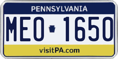 PA license plate MEO1650
