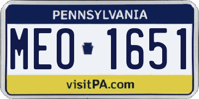 PA license plate MEO1651