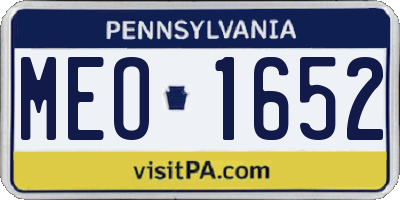 PA license plate MEO1652