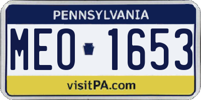 PA license plate MEO1653