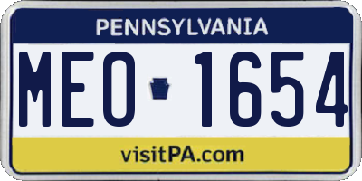 PA license plate MEO1654