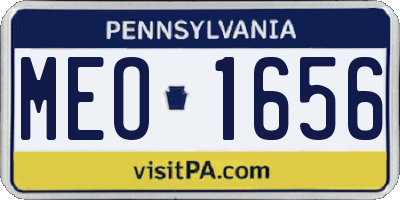 PA license plate MEO1656
