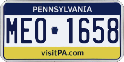 PA license plate MEO1658