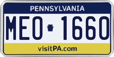 PA license plate MEO1660