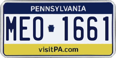 PA license plate MEO1661