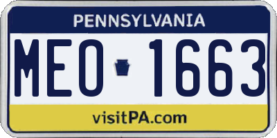 PA license plate MEO1663