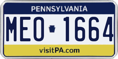 PA license plate MEO1664