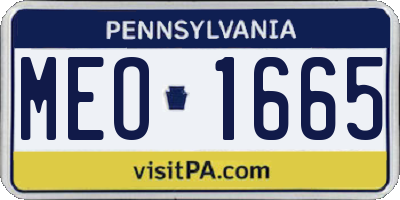 PA license plate MEO1665
