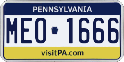 PA license plate MEO1666