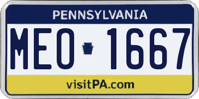 PA license plate MEO1667