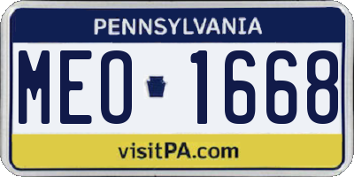 PA license plate MEO1668