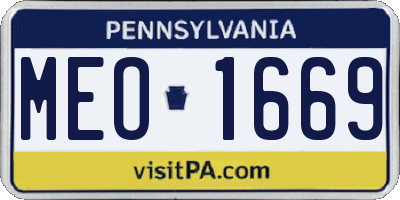 PA license plate MEO1669