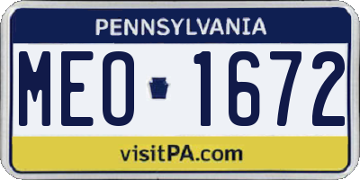 PA license plate MEO1672