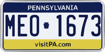 PA license plate MEO1673