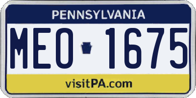 PA license plate MEO1675