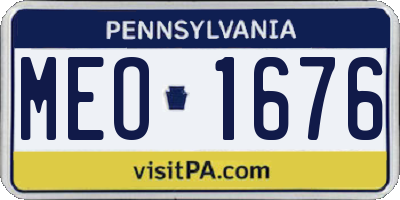 PA license plate MEO1676