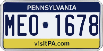 PA license plate MEO1678