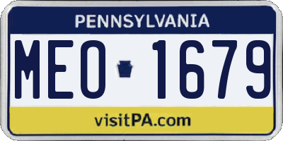 PA license plate MEO1679