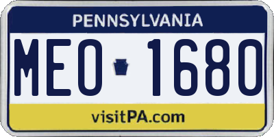 PA license plate MEO1680