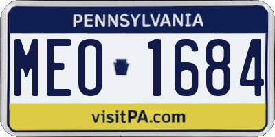 PA license plate MEO1684