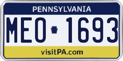 PA license plate MEO1693