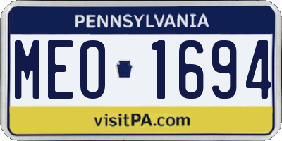 PA license plate MEO1694