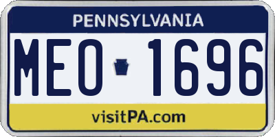 PA license plate MEO1696
