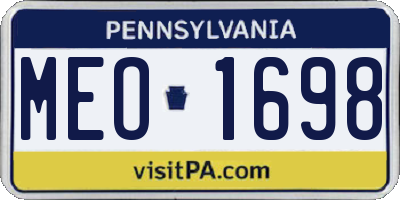 PA license plate MEO1698