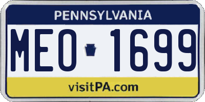 PA license plate MEO1699