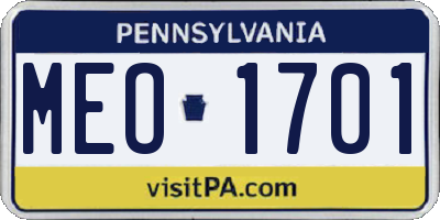 PA license plate MEO1701