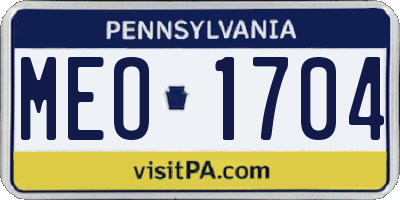 PA license plate MEO1704