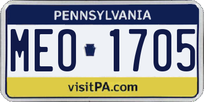 PA license plate MEO1705