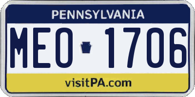 PA license plate MEO1706