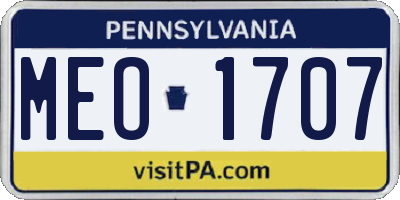 PA license plate MEO1707