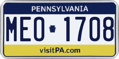 PA license plate MEO1708